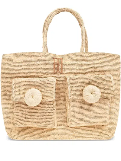 By Malene Birger Raffia Tote Bag In Neutrals