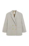 By Malene Birger Railey Crepe Suiting Blazer In Light Grey