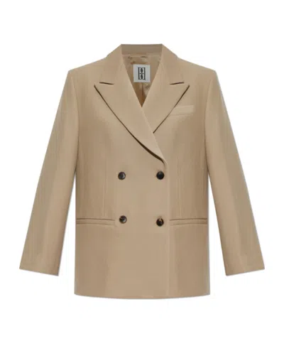 By Malene Birger Ramo Double-breasted Suit Jacket In Brown