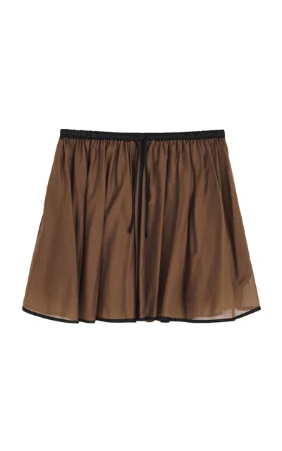 By Malene Birger Rapheo Cotton-silk Mini Skort In Brown