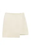 Shop By Malene Birger Raye Cotton-blend Mini Wrap Skirt In Ivory