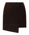 By Malene Birger Raye Asymmetric Satin Mini Skirt In Black
