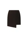 By Malene Birger Raye Asymmetric Satin Mini Skirt In Brown