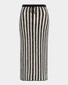 By Malene Birger Raze Crochet Organic Cotton Midi Skirt In Crochet Black  White