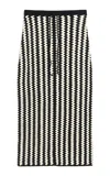 By Malene Birger Raze Crocheted Organic Cotton Midi Skirt In Black,white