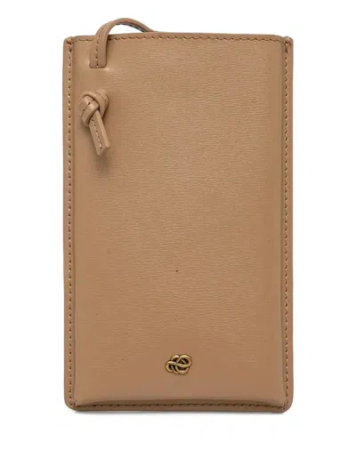 By Malene Birger Recycled-leather Phone Case In Gold