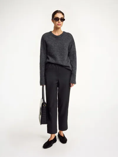 By Malene Birger Remi Cropped Twill Tapered Pants In Black