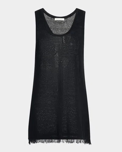 By Malene Birger Rhys Fringe-hem Knit Tank In Black