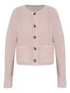 By Malene Birger Ribbed Buttoned Cardigan In Neutral