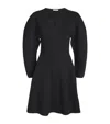 By Malene Birger Francesa Ribbed Puff-sleeve Mini Dress In Black