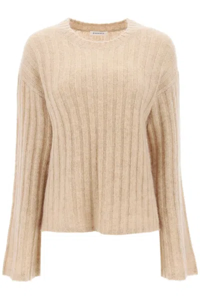 By Malene Birger Ribbed Knit Pullover Jumper In Beige