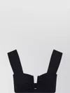 By Malene Birger Ribbed Square Neck Cropped Wide Strap Top