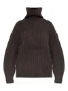 By Malene Birger Ribbed Turtleneck Sweater In Brown