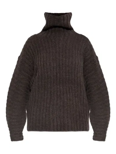 By Malene Birger Ribbed Turtleneck Sweater In Brown