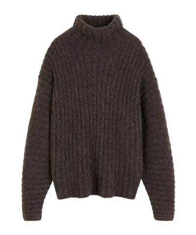 By Malene Birger Ribbed Turtleneck Sweater In Brown