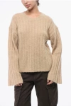 By Malene Birger Ribbed Wool Blend Crew-neck Sweater