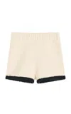 By Malene Birger Rikka Knit Cotton-blend Mini Shorts In Neutral