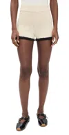 By Malene Birger Rikka Knit Shorts Black White Color Block In Neutral