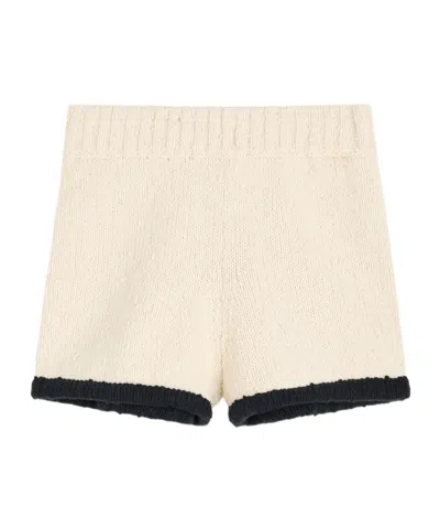 By Malene Birger Rikka Knit Shorts Black White Color Block In Neutral