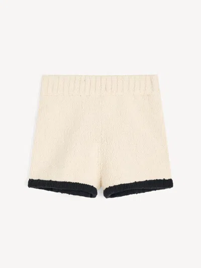 By Malene Birger Rikka Knit Shorts Black White Color Block In Neutral
