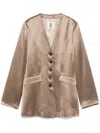 By Malene Birger Rinnah Single-breasted Satin Blazer In Beige