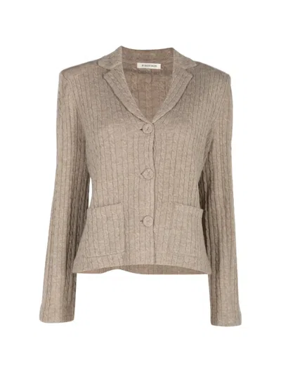 By Malene Birger Riva Cable-knit Layered Cardigan In Brown
