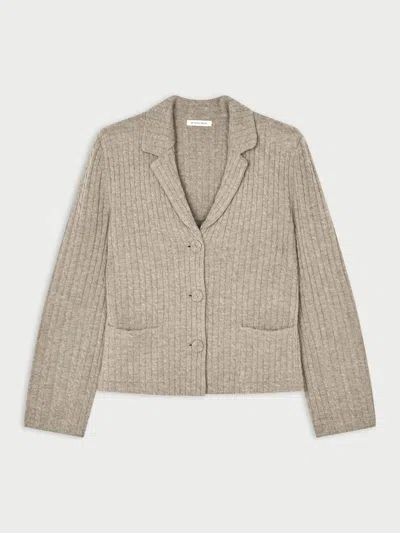 By Malene Birger Riva Wool Cardigan In Grey Brown Melange