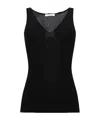 By Malene Birger Ribbed Organic Cotton Tank Top In Black