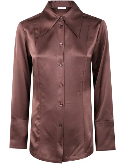 By Malene Birger "rosiannas Satin" Classic Shirt In Brown