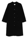 By Malene Birger Round-collar Single-breasted Coat In Black