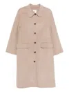 By Malene Birger Round-collar Single-breasted Coat In Brown