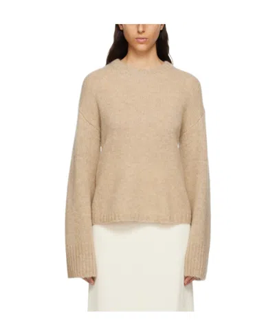 By Malene Birger Round Neck Long-sleeved Sweater In Brown