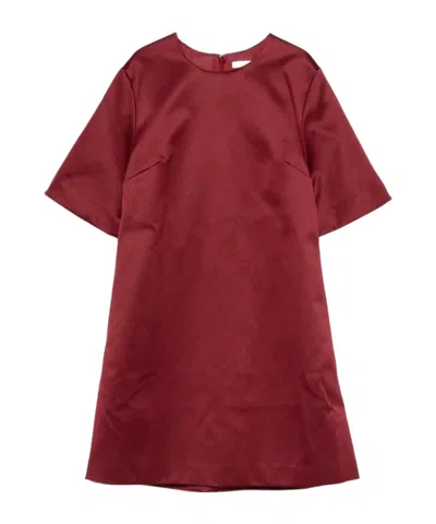 By Malene Birger Round Neck Short Sleeve Dress In Red