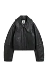 By Malene Birger Rowani Cropped Leather Jacket In Black
