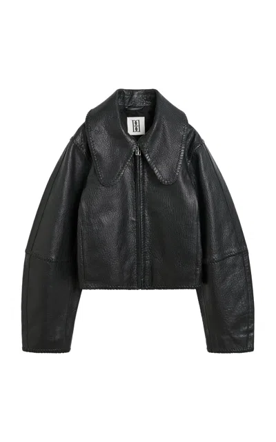 By Malene Birger Rowani Cropped Leather Jacket In Black