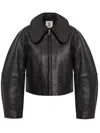 By Malene Birger Rowani Cropped Leather Jacket In Black