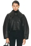 By Malene Birger Rowani Cropped Leather Jacket In Black