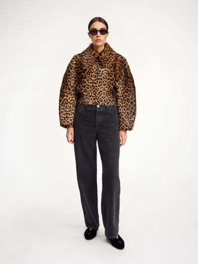 By Malene Birger Rowani Lamb Leather Jacket In Leopard