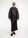 By Malene Birger Rowani Cropped Leather Jacket In Black