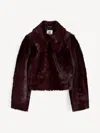 By Malene Birger Rowani Shearling Calf Jacket In Burgundy