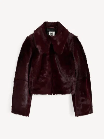 By Malene Birger Rowani Shearling Calf Jacket In Burgundy