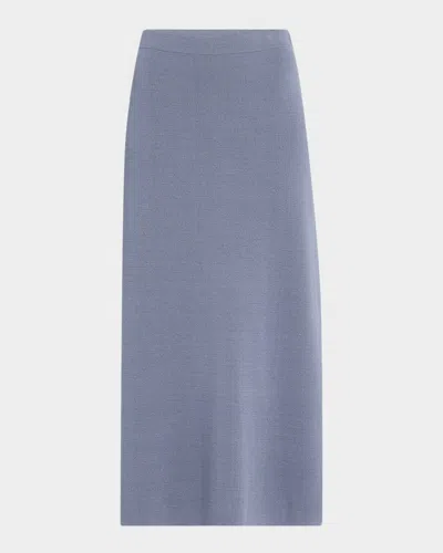 By Malene Birger Roz Straight Viscose Midi Skirt In Grisaille