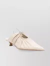 By Malene Birger Ruched Kitten Heel Pointed Toe Mules