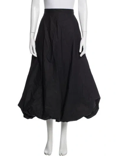 Pre-owned By Malene Birger Ruffle Embellishment Midi Length Skirt In Black
