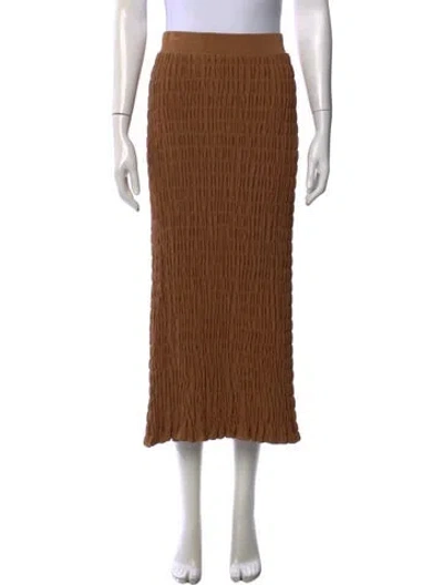 Pre-owned By Malene Birger Ruffle Embellishment Midi Length Skirt In Neutral