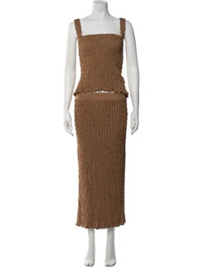 Pre-owned By Malene Birger Ruffle Embellishment Skirt Set In Neutrals