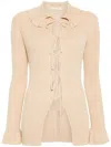 By Malene Birger Ruffled Ribbed Cardigan In 褐色