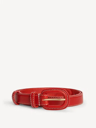 By Malene Birger Salio Leather Belt In Dark Chilli