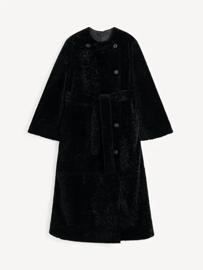 By Malene Birger Sandria Shearling Coat In Black