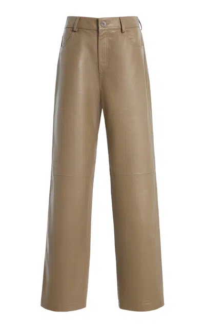By Malene Birger Sandy Leather Pants In Brown
